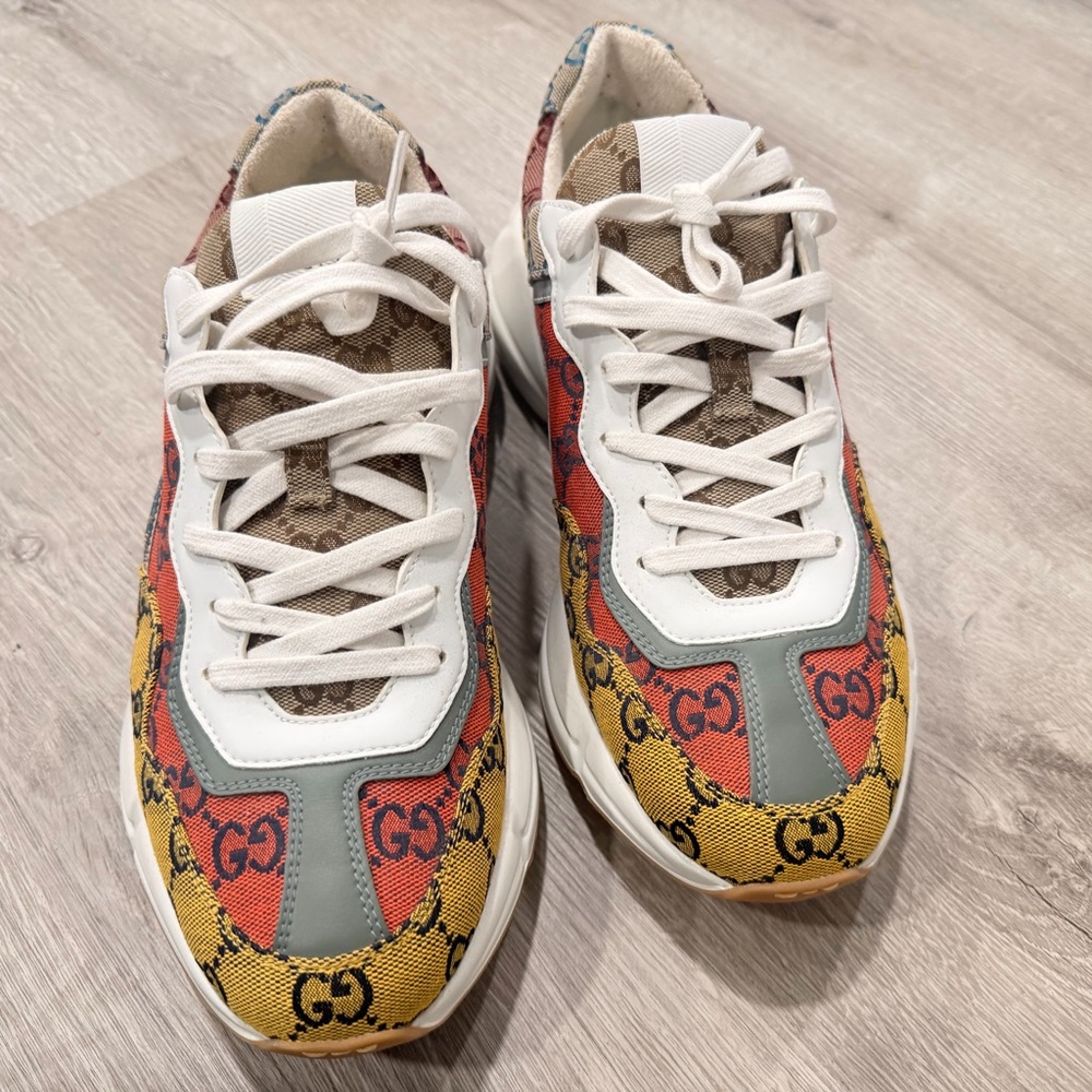 Gucci Multicolor GG Canvas Chunky Lace-Up Sneakers - Picture 3 of 4